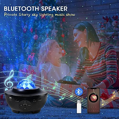 OTTOLIVES Star Projector Night Light 2 in 1 Star Galaxy Projector & LED Nebula Cloud/Rotatable Ocean Wave Projector with Remote Control & Bluetooth Music Speaker for Kids Adults Bedroom Decoration