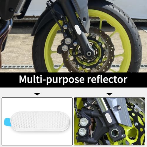 Image of 10 Pack Oval Reflectors White Self Adhesive Quick Mount for Driveway Fence Gate Posts Trailers Safety Reflectors Automobiles Boats Mailboxes Reflector