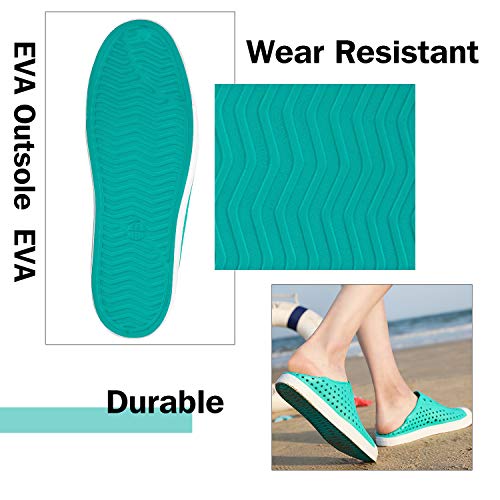Mens Womens Gardening Shoes Unisex Outdoor Beach Shoes Lightweight Breathable Garden Clogs Non-Slip Water Sneakers Green - Thumbnail 6