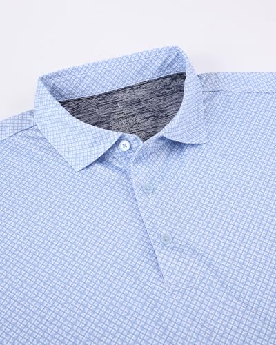 Image of Damipow Premium Golf Shirts for Men Dry Fit Performance Polo Short Sleeve Collared Shirt