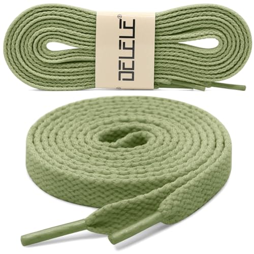 Image of DELELE 2 Pair Super Quality 24 Colors Flat Shoe laces 5 /16 inch Wide Shoelaces for Athletic Running Sneakers Shoes Boot Strings