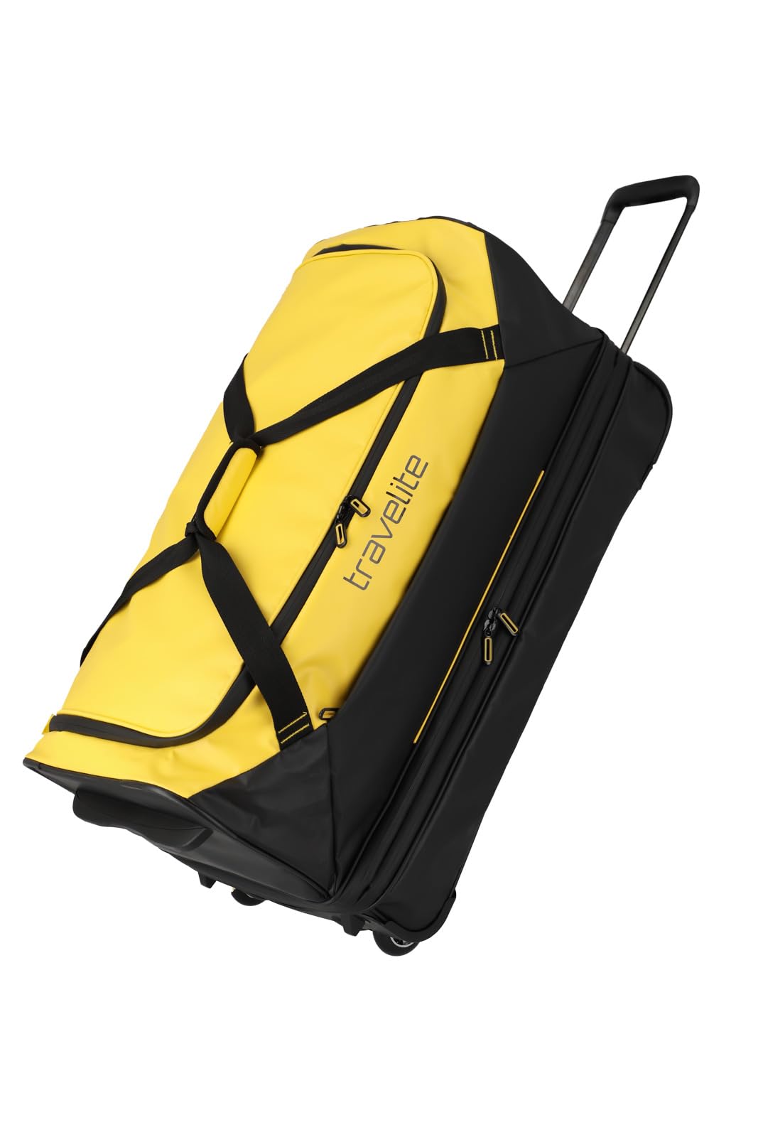 Travelite Trolley Travel Bag with Wheels made of Water-Repellent Material, BASICS Soft Luggage Trolley Bag with Stretch Fold, 70 cm, 98 - 119 liters
