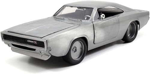 Fast & Furious 1:24 Dom's 1968 Dodge Charger R/T - Auto fundido a presión de metal desnudo, juguetes para niños y adultos, 97336