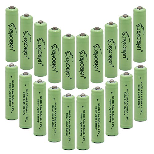 BAOBIAN Solar Light Batteries AAA Triple A NICD 600mAh 1.2v Rechargeable for Outdoor