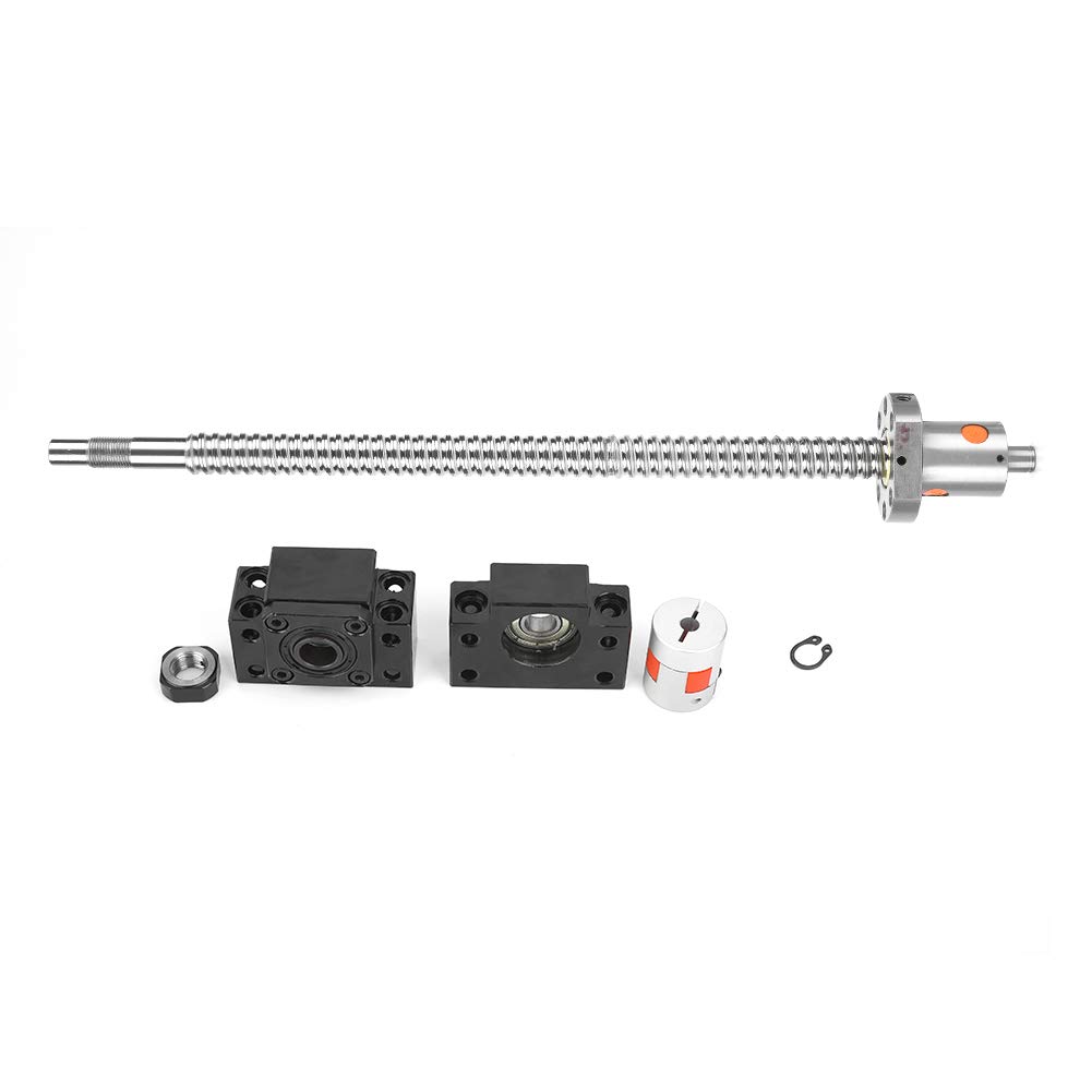 Jeu de vis à billes SFU1605, vis à billes en acier inoxydable de 360 ​​mm avec support BK/BF12 et coupleur 6,35 x 10 mm, kit de vis à billes de haute précision pour machines CNC,
