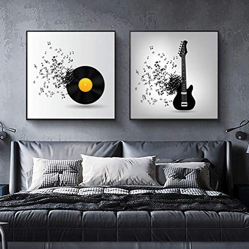 Toile vinyle moderne musique pour un salon chaleureux et design