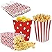 45 Piezas Cajas de Palomitas de Maíz, Bolsas de Palomitas de Maíz, Bolsas Palomitas, 3 Estilos, Estilo Retro, No Se Deforma Fácilmente, para Fiestas, Cumpleaños, Celebraciones, Bodas (Rojo)