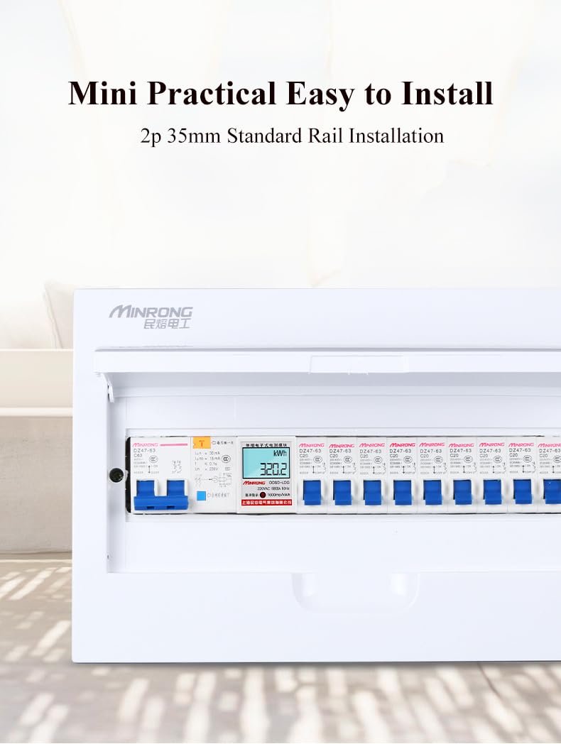 Contatore Energia Elettrica Monofase - 220V, 10-40A, Montaggio DIN, Display LED, Per Misura Consumi - Foto 4