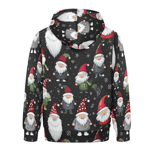 Kids Hoodies Sweaters Christmas Xmas Gnome Dwarfs Hooded Sweatshirts with Big Pockets for Boys Girls B04004542