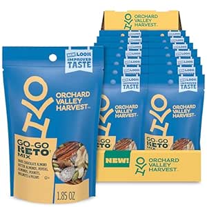 Orchard Valley Harvest Go-Go Keto Mix, Dark Chocolate Almond Butter Almonds, Peanuts, Walnuts, Pecans, Low Carb, Gluten Free, Non-GMO, 1.85 oz (Pack of 14) On-The-Go Snack For The Whole Family