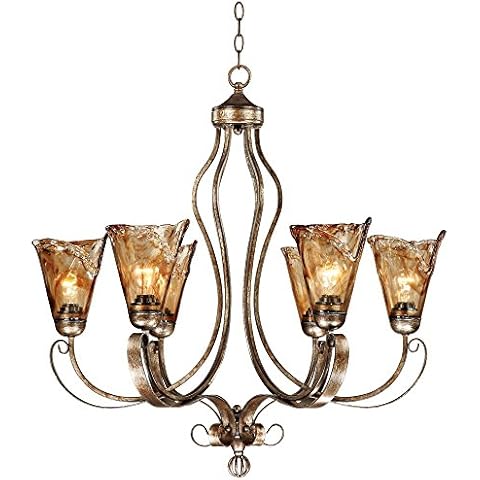 Franklin Iron Works Amber Scroll Chandelier Cover