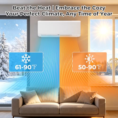 Image of 24000 BTU Mini Split AC with Heating System,19 SEER2 Ductless Inverter Air Conditioner Cools Up to 1500sq.ft,208-230V, 24H Timer,Easy Installation Kit