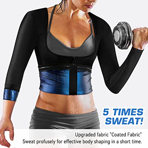Sauna Suit For Women Weight Loss Sauna Shirt For Women Sweat Jacket Long Sleeve Sweat Vest Fitness Shaper Zipper Workout Top #TOP1