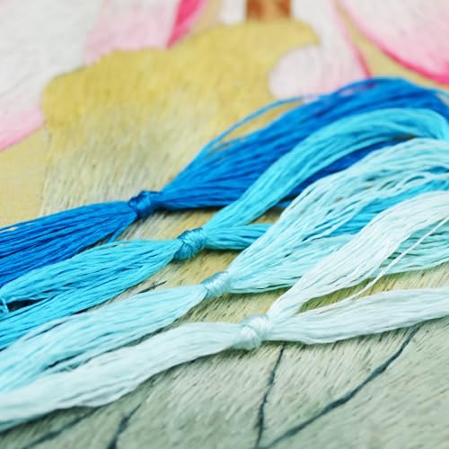 Image of 4 Skeins Mulberry Silk Floss Embroidery Thread Floss-Cross Stitch Threads China Silk Woven Jewelry Threads DIY Sewing Kits (15)