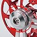 Vaveren Ice Fishing Reel 65 mm Fishing Tackle Gear Portable Fisherman Gift for Freshwater Saltwater for Raft Aluminum Alloy All Metal, Red