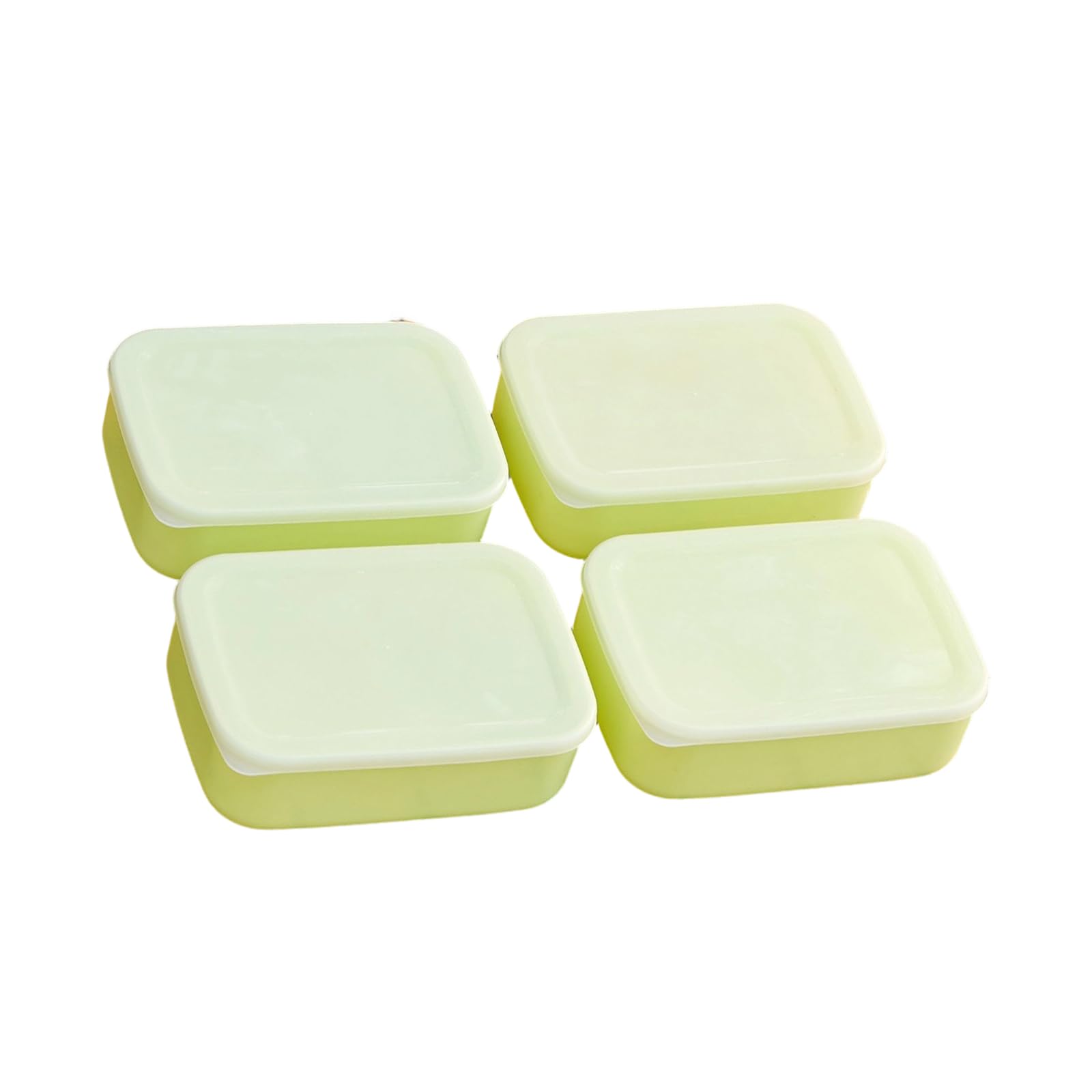 Qusinfc Food Boxes 4 Pack Space Saving Stackable Ideal for Leftovers Groceries Freezer Fridge Storage Structure Compact Food Carriers