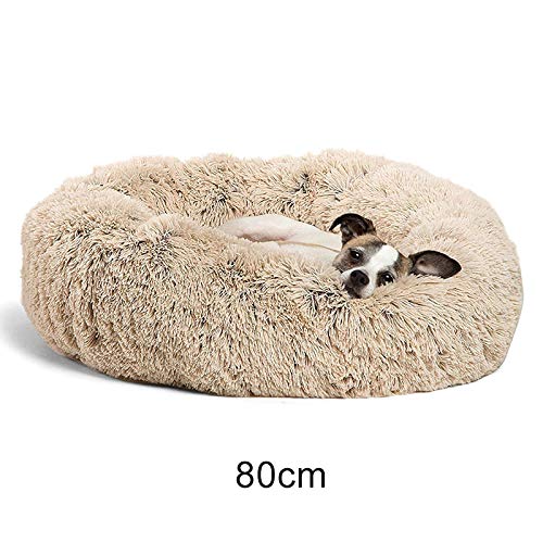 Cani PDVCB Dog Bed Pet Dog Cat Calming Bed Round Nest Warm Soft Peluche