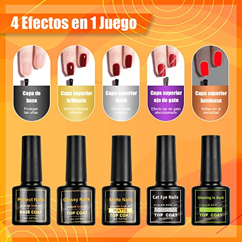 SHOWNAIL 39 Pcs Pintauñas Semipermanentes, 33 Colores Esmalte para Uñas, Gel UV LED con Base, Top y Mate, Cat Eye, Glowing Coat, Colores Populares Navidad de Año Nuevo - imagen 3