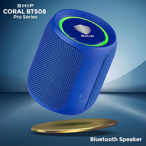 Image of SHIP Coral BTS08 Pro Series 16W Bluetooth Speakers with LED Lights | IPX7 Water Resistance | TWS Feature | Up to 14H Total Playtime | Multi-Compatibility Modes (Turkish Sea Blue)