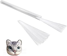 nbeads Pack of 500 Animal Whiskers, 8.8 cm Long White Simulated Animal Whiskers Made of Plastic for Crafts Animal Beards for Cats Mouse Rabbit Needle Felt, White