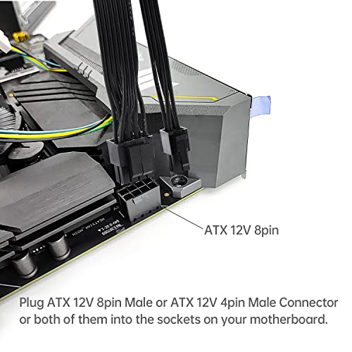 EPS12V CPU 8 Pin Femmina a CPU ATX 8Pin (4+4) e ATX 4 Pin Spina Cavo di alimentazione EPS 12V per scheda madre 10.8 pollici - Alimentatore - Immagine 5