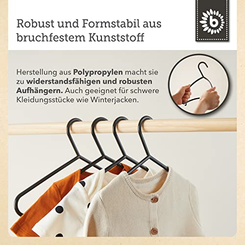 Bieco Kinder Kleiderbügel Kunststoff, Schwarz, 8 Stück – Ansicht 5