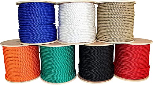 SGT KNOTS Twisted MFP Rope - Durable Polypropylene Utility Rope for Outdoor, Camping, Knot Tying – Strong, Weatherproof, Heavy Duty Rope for Long-Term Durability (1/2