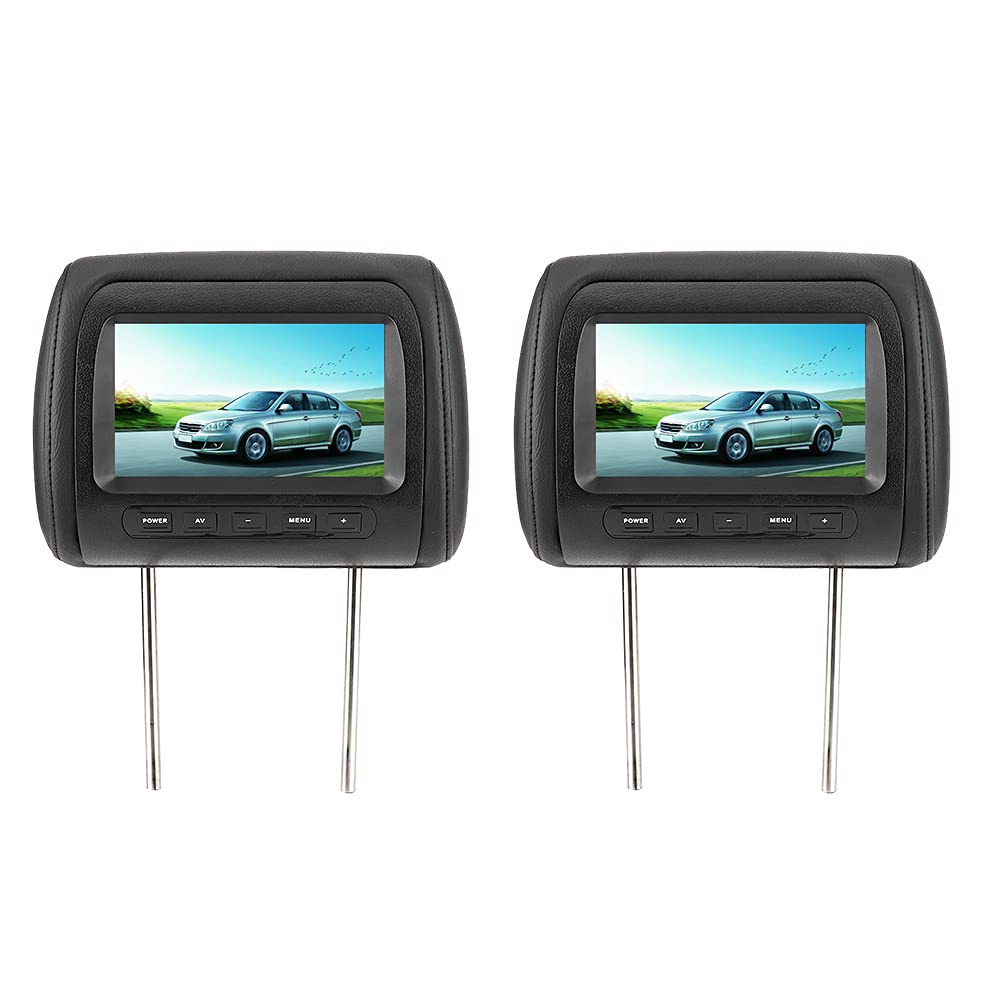 Lecteur de Voiture, 2 Pièces 7 Pouces avec Contrôle sans Fil, Appui-tête Réglable, Lecteur Vidéo LCD, écran MP5, Noir