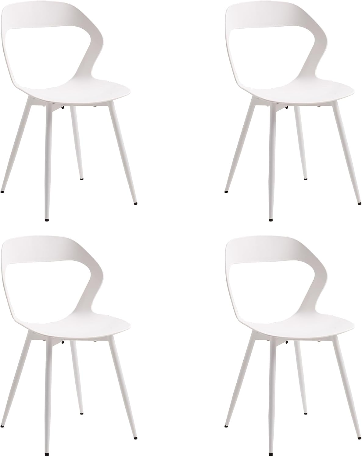 Casa Moro Set Di 4 Sedie Da Pranzo In Vera Pelle Cognac, Struttura In Ferro, Portata 120 Kg, Design Moderno, 50x47x88 Cm