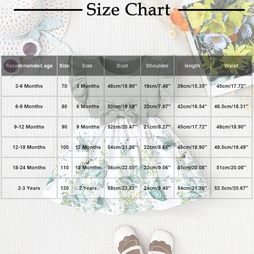 Toddler Girl's Butterfly Ruffle Cap Sleeve A Line Dress Birthday Party Bow Flared Dresses Casual Bowknot Clothes Outfit 3M-3T3