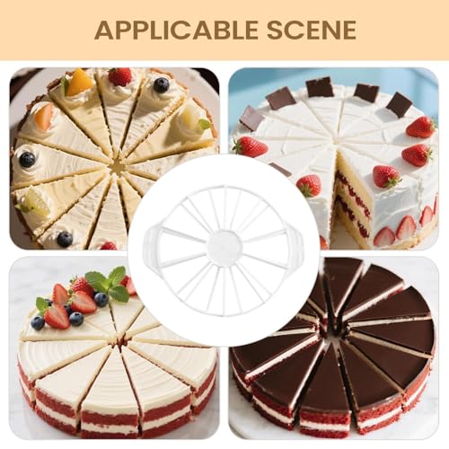 10/12/14/16 Cake Slicer, Double Sided RoundCake Equal Portion Marker, Reusable Round Food Grad PP Cakes Cutter/Divider Baking Tool for Cheesecake, Mousse, Bread - Image 4