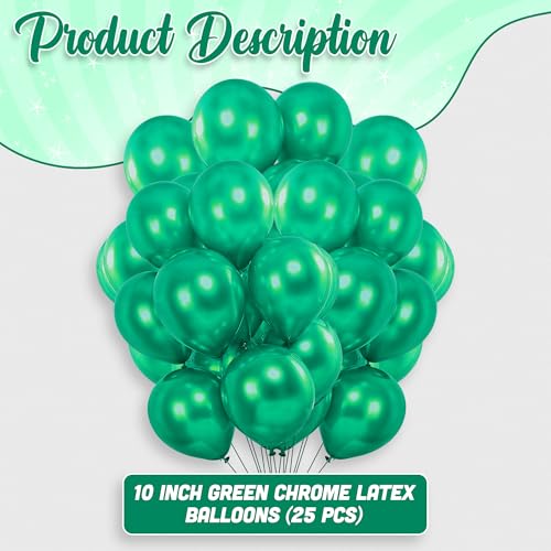 Image of Party Propz Green Balloons for Decoration - 25 Pcs Green Balloons for Birthday & Festive Home Decor | Balloon for Christmas Decoration | Green's Theme Decoration (Latex)