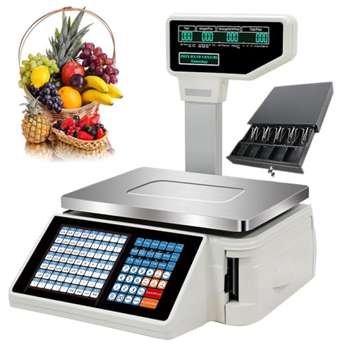 Báscula Comercial Digital con Impresión y Display Dual
