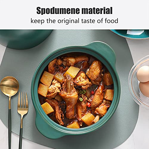 YAOHY Der Keramische Schmortopf Mit Deckel Taken Schmorpfanne Sauerteigbrot Backen, Küche Zum Kochen Von Kochgeschirr Offenes Feuer Gusseisen Schmortopf(GrüN)