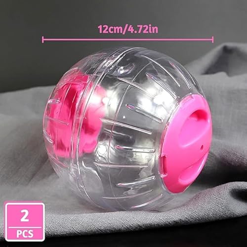 2 Pcs Hamster Exercise Ball, Transparent Hamster Running Ball, Small Animals Jogging Balls Toy Cage Accessories For Dwarf Hamsters Small Pet - Image 2