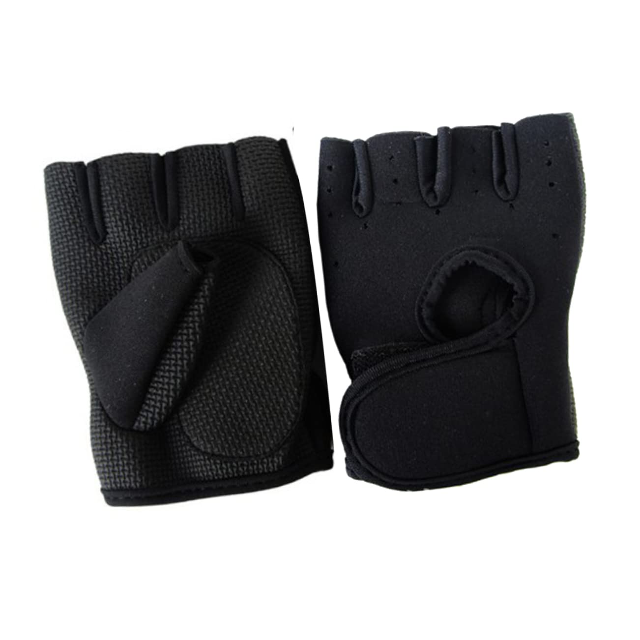 VANZACK Summer Cycling Gloves Half Finger Cycling Gloves Sticking Buckle for Easy Size Adjustment Comfortable for Driving Weightlifting Black l