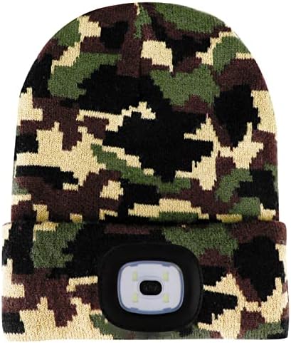 Deilin Upgraded LED Lighted Beanie Cap with USB Rechargeable LED Hat, Adjustable Brightness Headlamp Winter Lighted Beanie Cap,Birthday Gifts for Adults