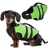 KONVINIT Hunde Schwimmweste Rettungsweste für Kleine Hunde, mit Nackenschutz & Exklusivem Stickdesign, Hoher Auftrieb, Verstellbar, Reflektierend – für Schwimmen, Boot, Sicherheit