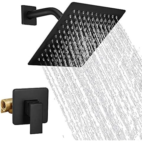 Hoimpro Sistema de ducha con cabezal de alta presión y pulverizador de mano, negro mate Cover