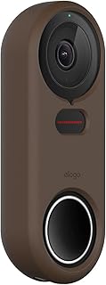 elago Funda de silicona diseñada para Google Nest Hello Doorbell (cableado) [marrón oscuro] - Protección completa, compatible con visión nocturna [patente registrada en Estados Unidos]