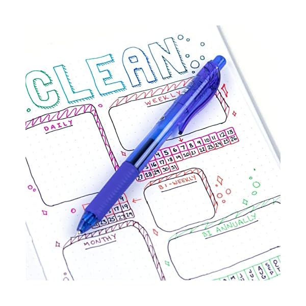 Pentel BLN105-C Gel-Tintenroller EnerGel mit Druckmechanik 0,25 mm Strichstärke und 0.5 mm Kugeldurchmesser, 12 Stück – Bild 3
