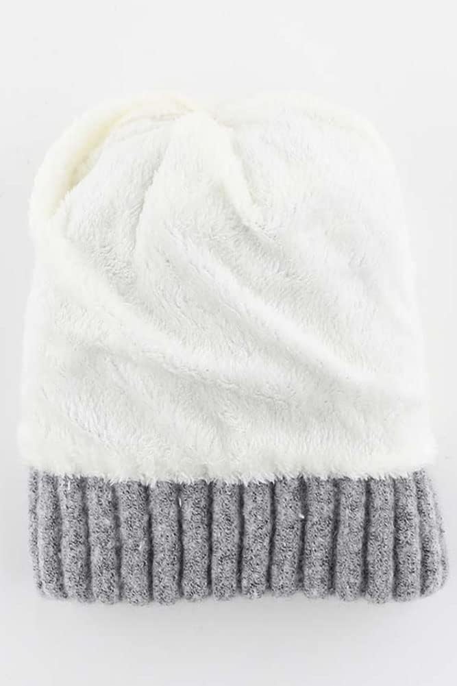 ScarvesMe Women's Winter Soft Knit Aztec Pattern Beanie with Faux Fur Pom