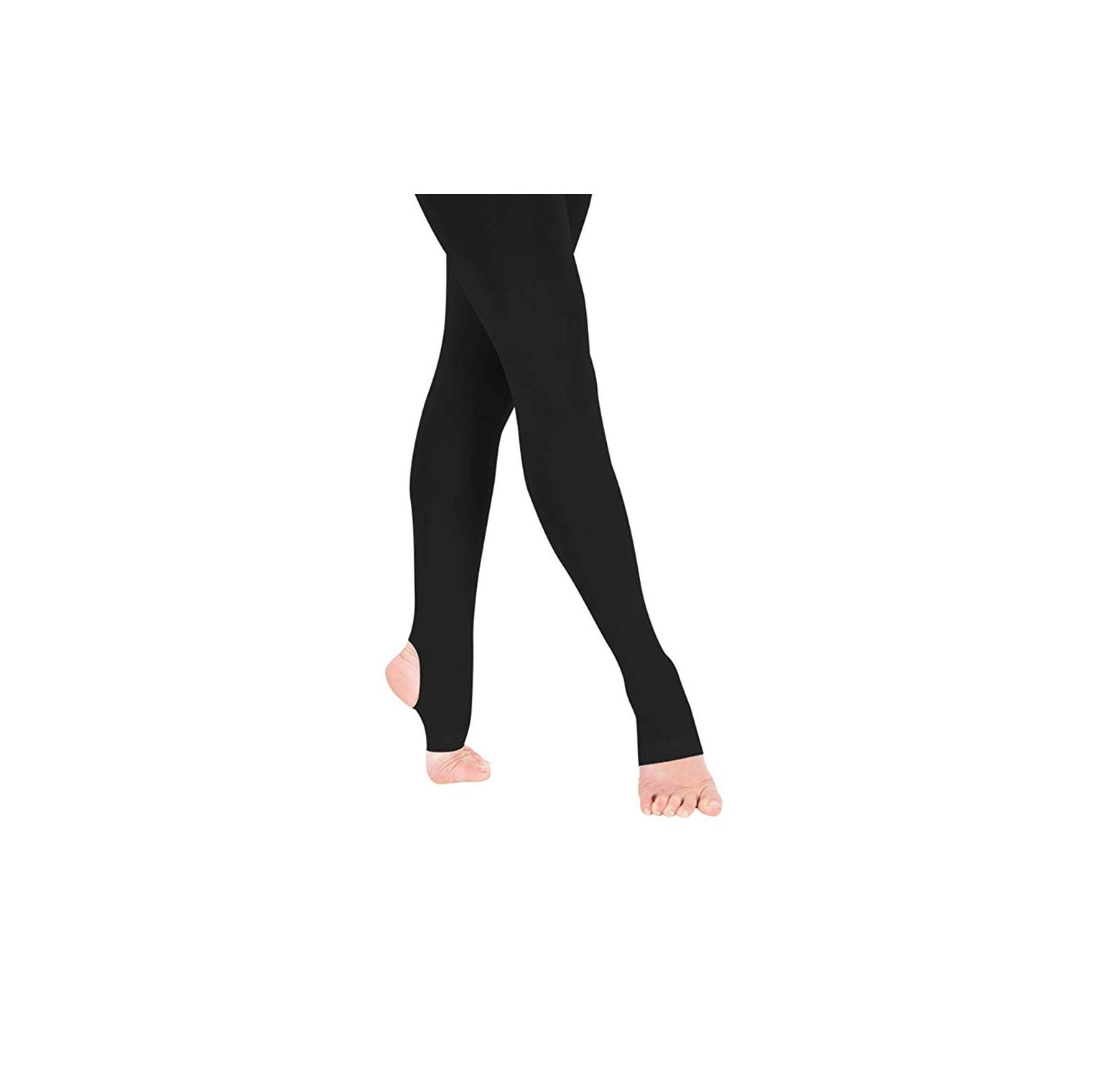 Mytoptrendz Women's Black Mytoptrendz® Adult Stirrup Opaque Ultra Soft Stretch Dance Tights ((Medium - )
