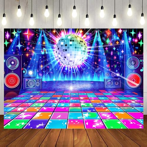 Fondo Disco Retro Glow para Fiesta 7x5ft miniatura 4