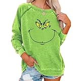 Women's hoodie Green sweatshirt, Christmas sweatshirt, women's shirt jumper, long sleeve sweatshirt-XXL