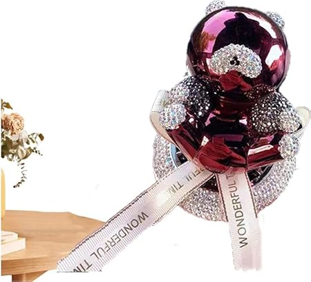 NYTRYD Cute Car Dashboard Decorations Accessories Car Air Fresheners Scent Fragrance Aromatherapy Perfume Diffuser Rhinestone Ornament Office and Bedroom Decor Gift for Girl Women (BROWN)