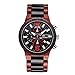 Produktbild Ppzmd Sports Watch Männer hölzerne Uhr-komfortabel, atmungsaktiv, leicht, Business Casual Sport-Uhr Rotes Sandelholz und Schwarze Sandelholz Business Style