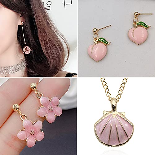 Lot De 31 Charms Pendentifs Plaqué Or - Motifs émail Lune, étoile, Animaux - DIY Bijoux - Cadeau Créatif