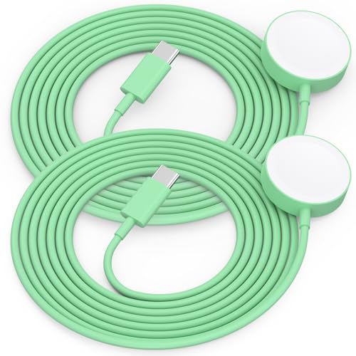 Image of 2Pack USB C for Watch Charger Magnetic Charger Wireless Portable Compatible with Watch Ultra2 Ultra Series 10 /9 /8 /7 /6 /SE /SE2 /5 /4 /3 /2 /1-[1m /Green]