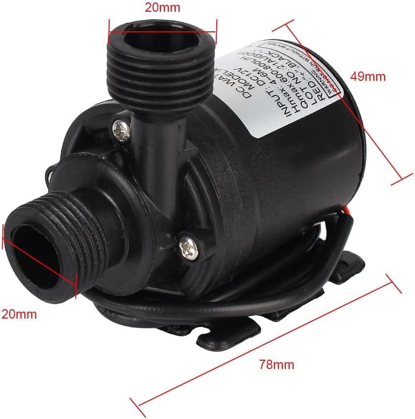 JOEBO Electric Submersible Pump Submersible Pump C2 DC 12V 800L/H Portable Mini Fountain Pump Pump for Cooling System Fountain Heater